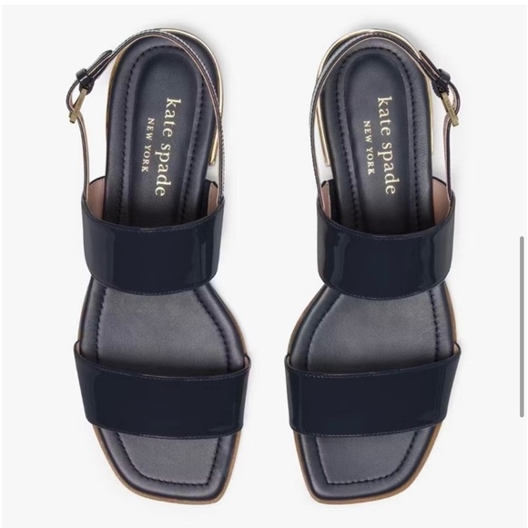 Kate Spade Merritt Sandals navy and gold - Picture 4 of 12